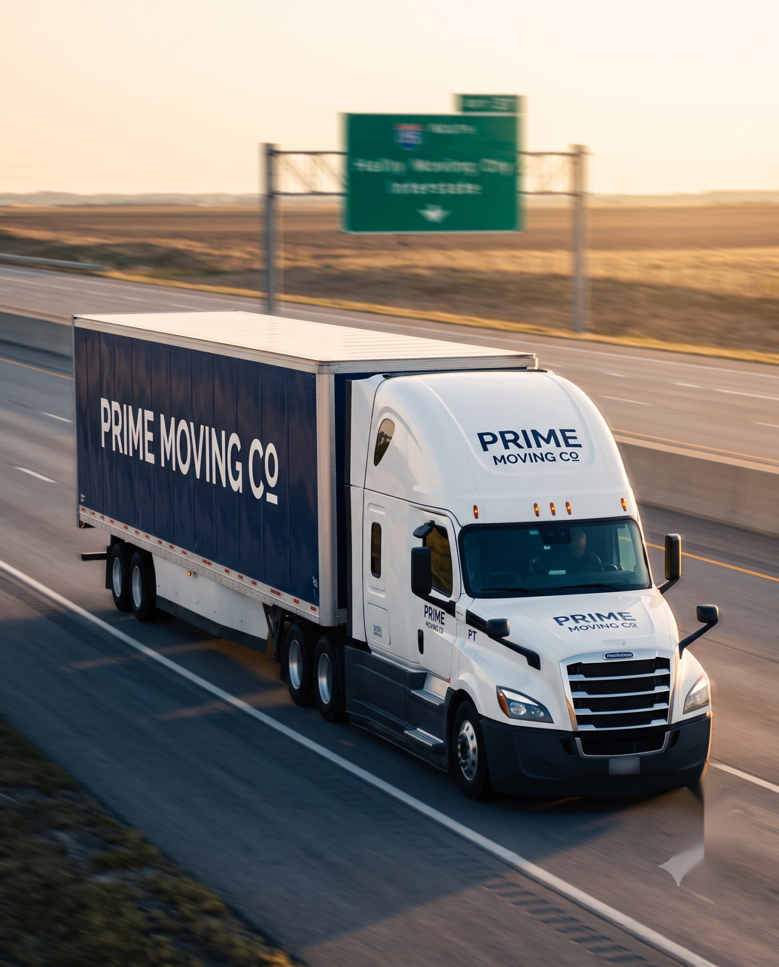 Prime Moving USA long-distance truck on the highway